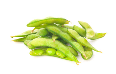 edamame beans isolated on white background.