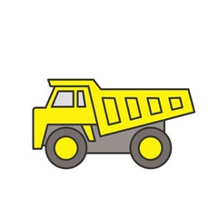 現場作業員と作業車のイラスト