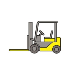 現場作業員と作業車のイラスト