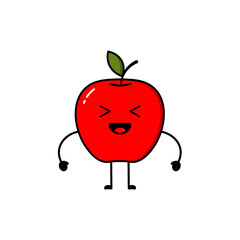 Obraz premium Apple fruit characters with cute facial expressions
