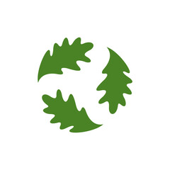 Oak leaf logo design vector illustration, Creative oak tree logo design concept template, symbols icons