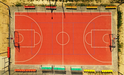 basketball court in the stadium