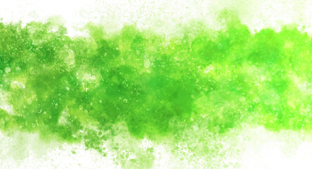 Fototapeta na wymiar 緑色の水彩の筆の跡、背景素材、テクスチャ
