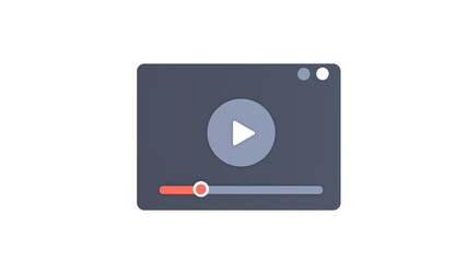 3D illustration of video player. Online web video streaming