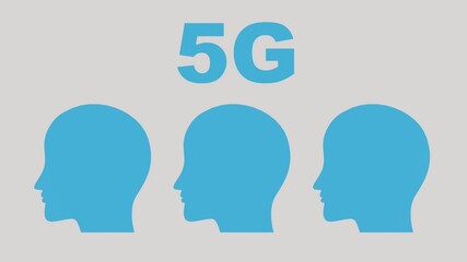 5G technology concept. Illustration 5g with blue and white colours