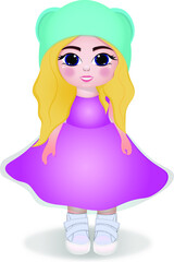 cute girl in a beanie with ears