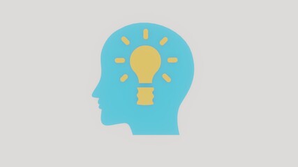 Idea and solution concept. Illustration with blue and white colours