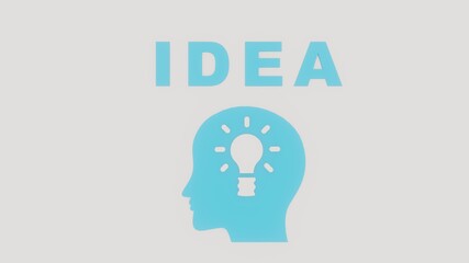 Idea and solution concept. Illustration with blue and white colours