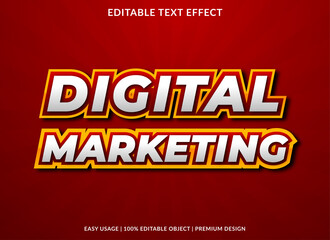 digital marketing text effect template design with bold style use for business brand and logo