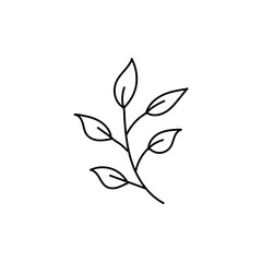 Obraz premium Leaf icon with hand drawn lines. Vector illustration