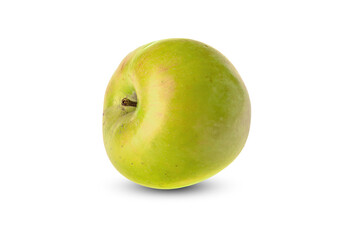 one green apple isolated on a white background.