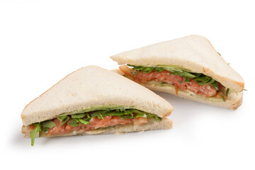 Sandwiches with salmon.