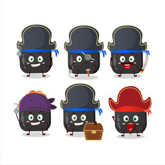 Cartoon character of gunkan sushi with various pirates emoticons