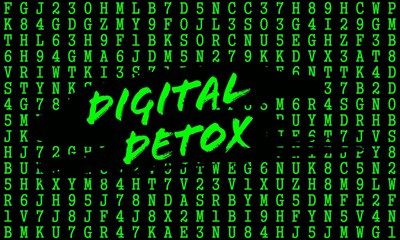 Digital detox concept illustration. Addicteion of devices