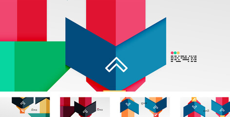 Flat style colorful geometric shapes abstract wallpapers