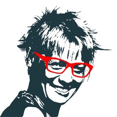 Silhouette of a female head. Beauty and fashion