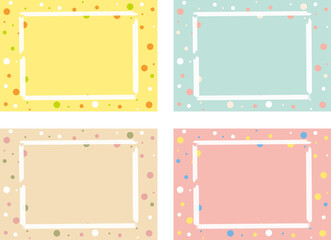 マスキングテープフレーム　ランダムドット背景セット