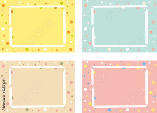 マスキングテープフレーム ランダムドット背景セット Poster Kid A