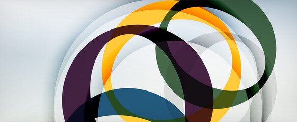 Obraz premium Ring geometric shapes, o letter repetition wallpaper. Abstract background for business or technology presentations, internet posters or web brochure covers