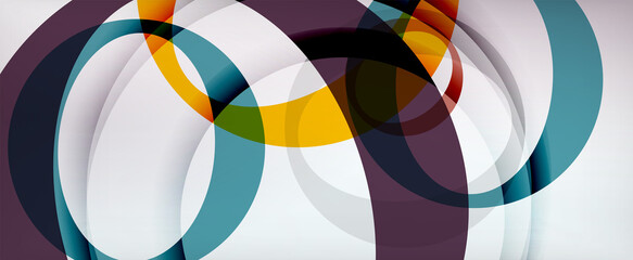 Obraz premium Ring geometric shapes, o letter repetition wallpaper. Abstract background for business or technology presentations, internet posters or web brochure covers