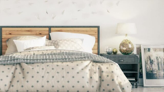 Cosy Bedroom Presentation - loopable 3D Visualization
