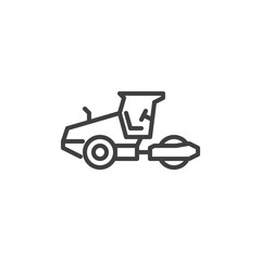 Road roller line icon
