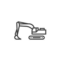 Backhoe loader line icon