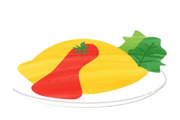 Omelet rice simple cute icon