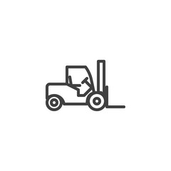 Forklift truck line icon
