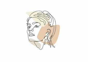 Portrait of a girl painted in the style of one line