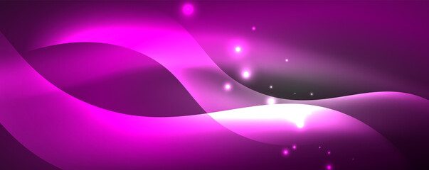 Shiny glowing neon wave, light lines abstract background. Magic energy and motion concept. Vector wallpaper template