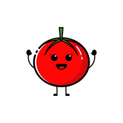 Obraz premium Tomato character designs with cute facial expressions
