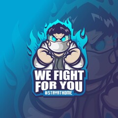 WE FIGHT FOR YOU, Icon Logo Design Template For Your Brand