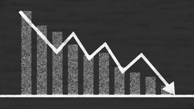 Bad Economy Recession Graph Chart Chalkboard Style Animation