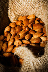 Almond nuts in a bag