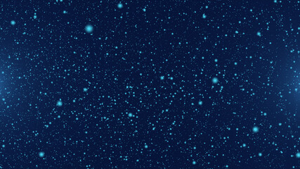 Glowing blue floating particle in space technology background