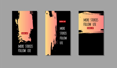 Coral ink brush stroke on black background.