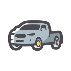 Pickup style Car Vector icon Cartoon illustration