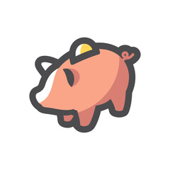 Piggy bank toy Vector icon Cartoon illustration