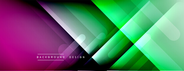 Fototapeta premium Dynamic lines abstract background. 3D shadow effects and fluid gradients. Modern overlapping forms