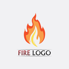 Fire flame nature logo and symbols icons template illustration