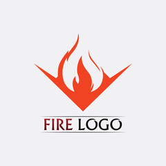 Fire flame nature logo and symbols icons template illustration