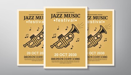 jazz music festival flyer template