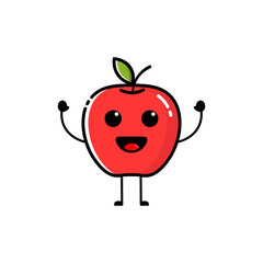 Obraz premium Apple fruit characters with cute facial expressions
