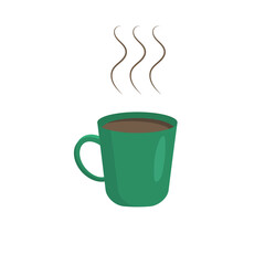 Coffee cup symbol vector icon illustration design on White Background. Great design for any purposes. Cup of coffee for banner design.

