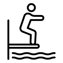 Swimming athlete icon. Outline Swimming athlete vector icon for web design isolated on white background