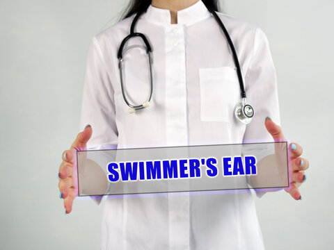 Conceptual photo about SWIMMER'S EAR Otitis Externa with written text.