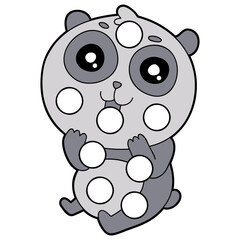 Vector digital educational game with cartoon character for toddlers:  patches or dot marker pages