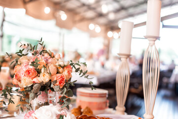 table setting with flowers