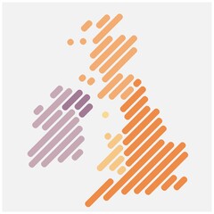 Obraz premium Simplicity modern abstract geometry United Kingdom map.